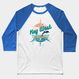 Key West Exploding Retro Vintage Sunset Baseball T-Shirt